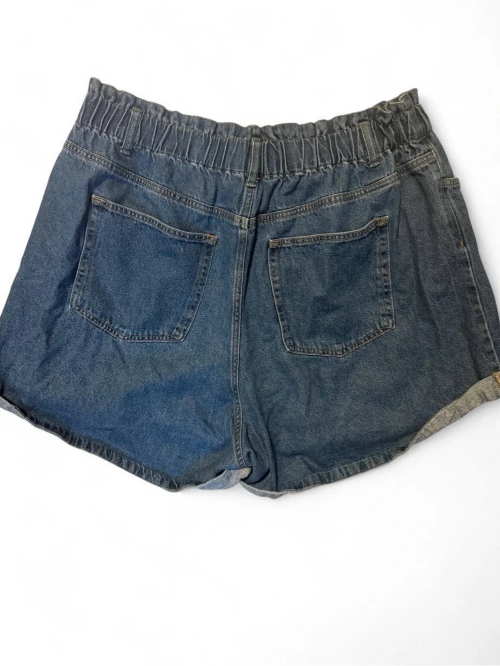 H&M Divided High Waisted Paperbag Denim Shorts xl